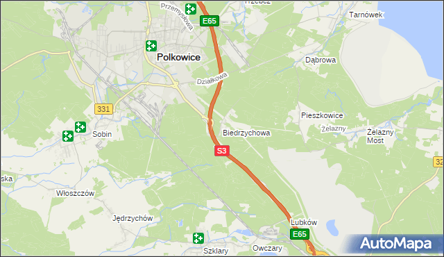 mapa Biedrzychowa, Biedrzychowa na mapie Targeo