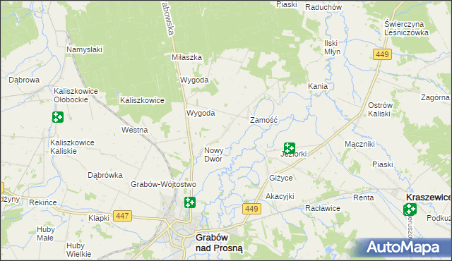 mapa Biernacice gmina Sieroszewice, Biernacice gmina Sieroszewice na mapie Targeo