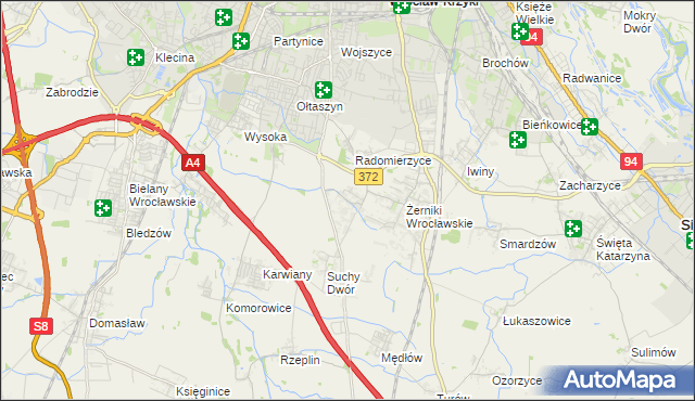 mapa Biestrzyków, Biestrzyków na mapie Targeo