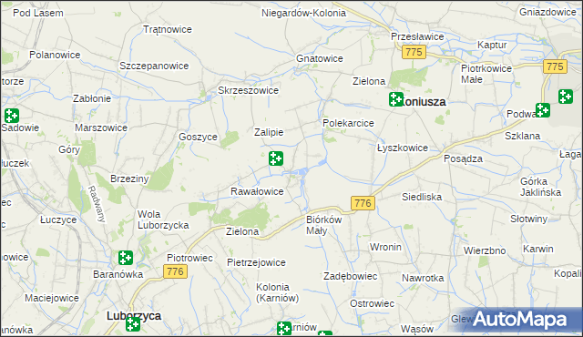 mapa Biórków Wielki, Biórków Wielki na mapie Targeo