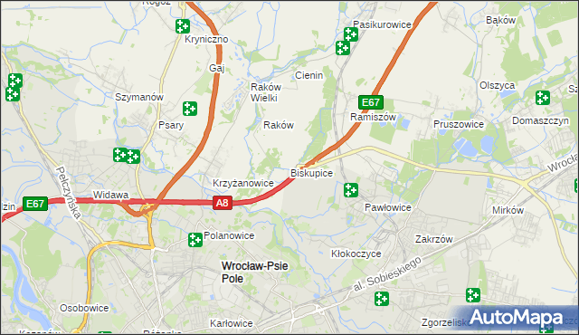 mapa Biskupice gmina Wisznia Mała, Biskupice gmina Wisznia Mała na mapie Targeo