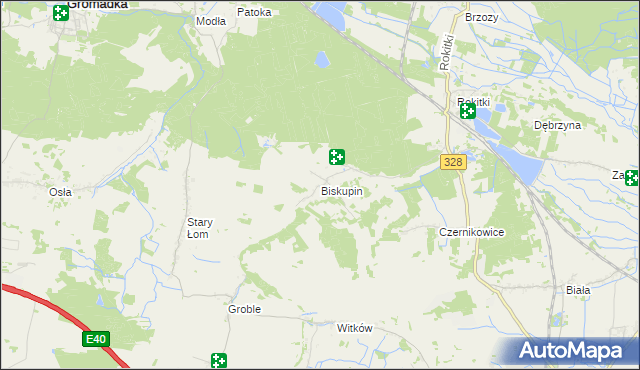 mapa Biskupin gmina Chojnów, Biskupin gmina Chojnów na mapie Targeo