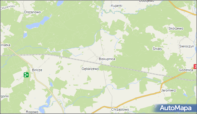 mapa Biskupnica, Biskupnica na mapie Targeo