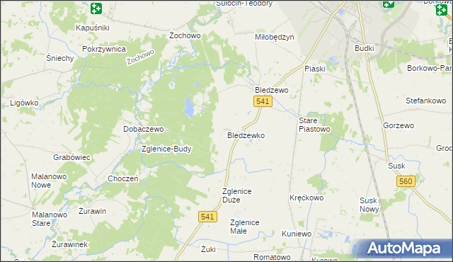 mapa Bledzewko, Bledzewko na mapie Targeo