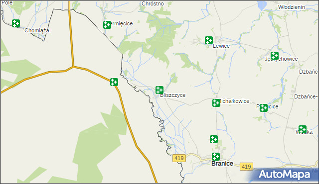 mapa Bliszczyce, Bliszczyce na mapie Targeo