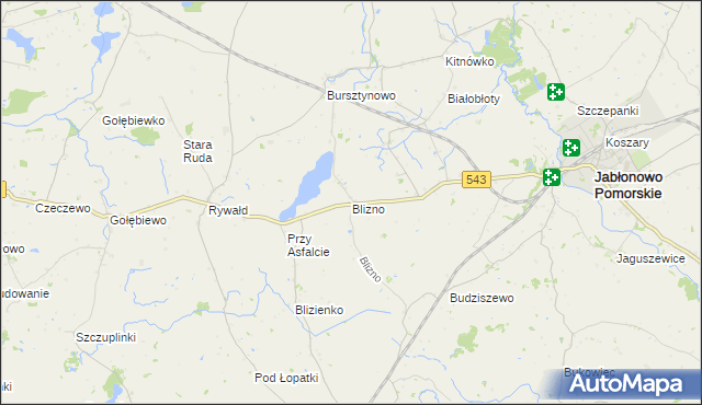 mapa Blizno gmina Książki, Blizno gmina Książki na mapie Targeo