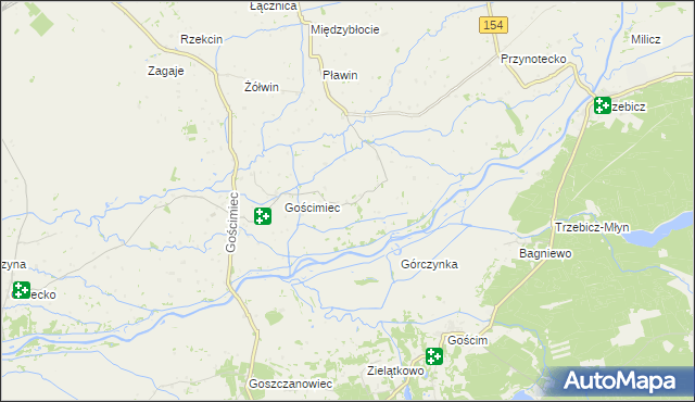 mapa Błotno gmina Zwierzyn, Błotno gmina Zwierzyn na mapie Targeo