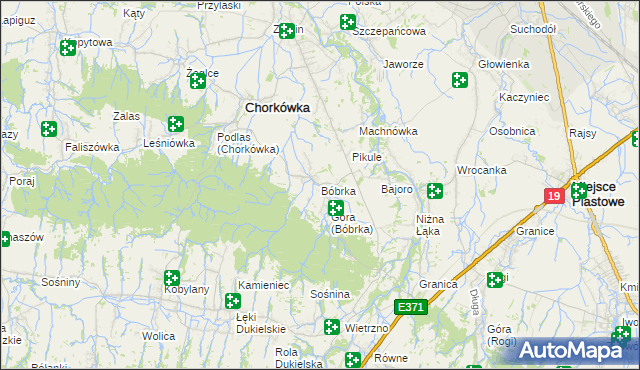 mapa Bóbrka gmina Chorkówka, Bóbrka gmina Chorkówka na mapie Targeo