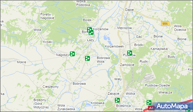 mapa Bobrowa Wola, Bobrowa Wola na mapie Targeo