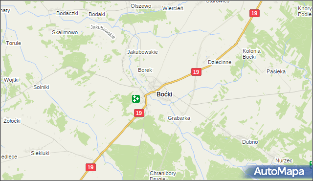 mapa Boćki, Boćki na mapie Targeo