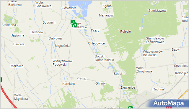 mapa Boczki Domaradzkie, Boczki Domaradzkie na mapie Targeo