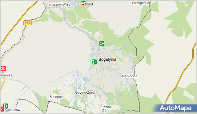 mapa Bogatynia, Bogatynia na mapie Targeo