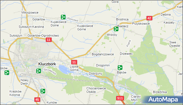 mapa Bogdańczowice, Bogdańczowice na mapie Targeo