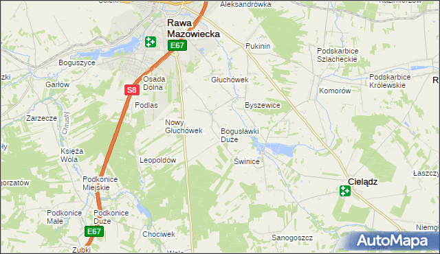 mapa Bogusławki Duże, Bogusławki Duże na mapie Targeo