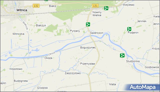 mapa Boguszyniec gmina Witnica, Boguszyniec gmina Witnica na mapie Targeo