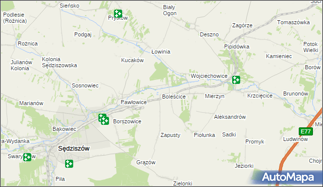 mapa Boleścice, Boleścice na mapie Targeo