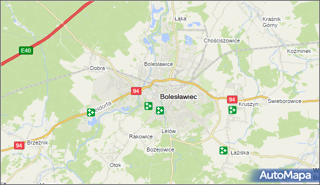 mapa Bolesławca, Bolesławiec na mapie Targeo