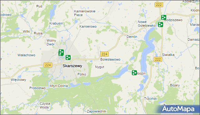 mapa Bolesławowo gmina Skarszewy, Bolesławowo gmina Skarszewy na mapie Targeo