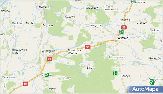 mapa Boraszyce Małe, Boraszyce Małe na mapie Targeo