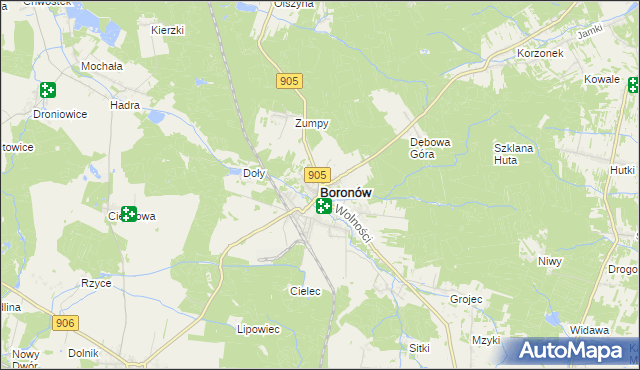 mapa Boronów, Boronów na mapie Targeo