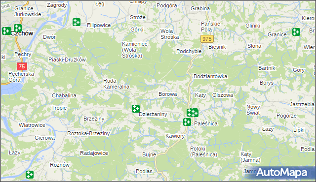 mapa Borowa gmina Zakliczyn, Borowa gmina Zakliczyn na mapie Targeo