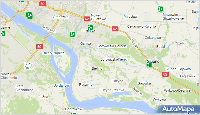 mapa Borowiczki-Pieńki, Borowiczki-Pieńki na mapie Targeo