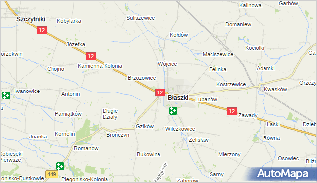 mapa Borysławice, Borysławice na mapie Targeo