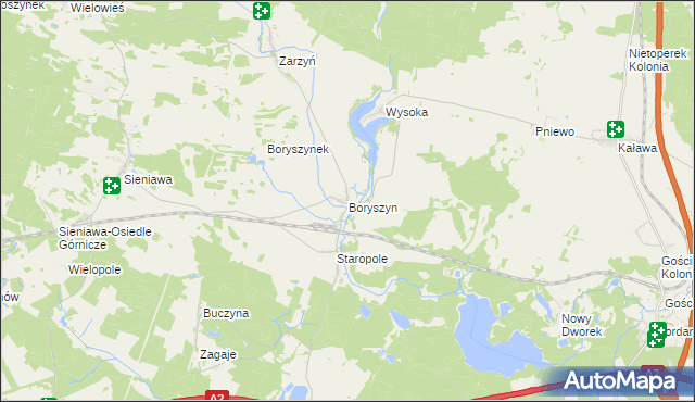 mapa Boryszyn, Boryszyn na mapie Targeo