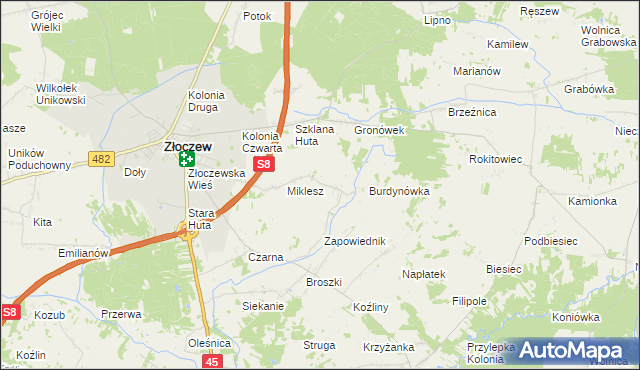 mapa Borzęckie, Borzęckie na mapie Targeo