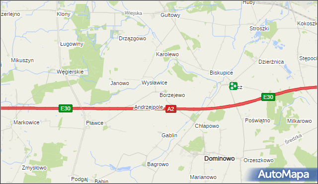 mapa Borzejewo, Borzejewo na mapie Targeo