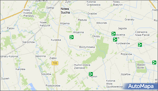 mapa Borzymówka, Borzymówka na mapie Targeo