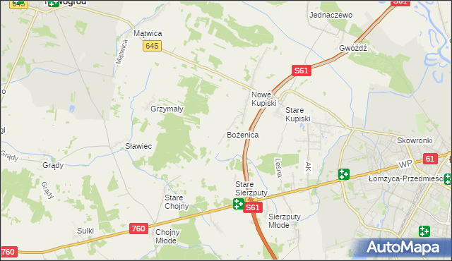 mapa Bożenica, Bożenica na mapie Targeo