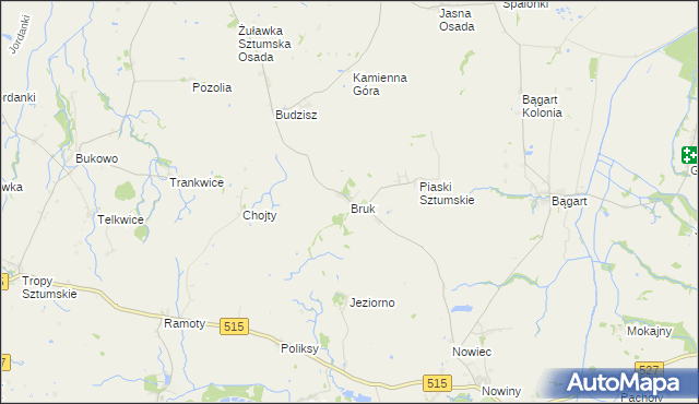 mapa Bruk gmina Dzierzgoń, Bruk gmina Dzierzgoń na mapie Targeo