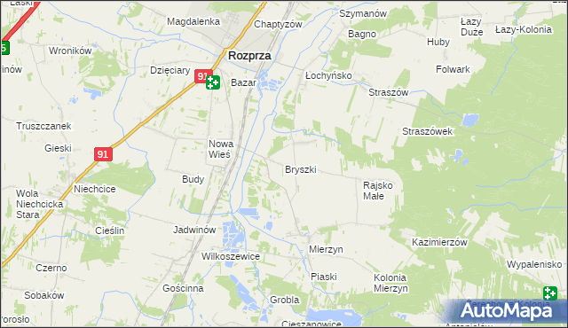 mapa Bryszki, Bryszki na mapie Targeo