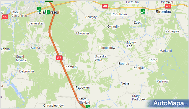 mapa Brzeska Wola, Brzeska Wola na mapie Targeo