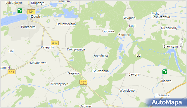 mapa Brześnica, Brześnica na mapie Targeo