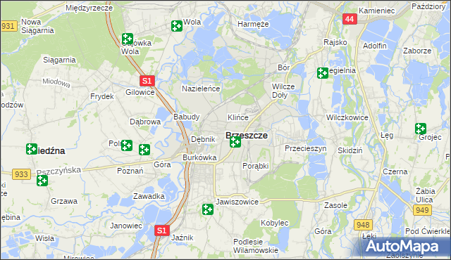 mapa Brzeszcze, Brzeszcze na mapie Targeo