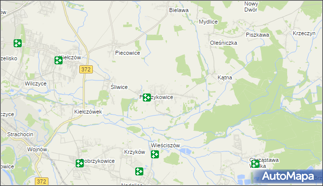 mapa Brzezia Łąka, Brzezia Łąka na mapie Targeo