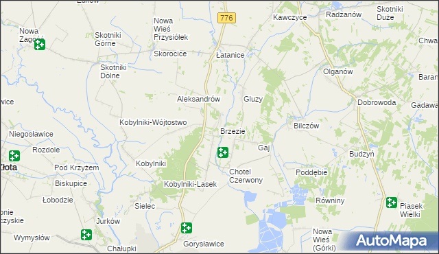 mapa Brzezie gmina Wiślica, Brzezie gmina Wiślica na mapie Targeo