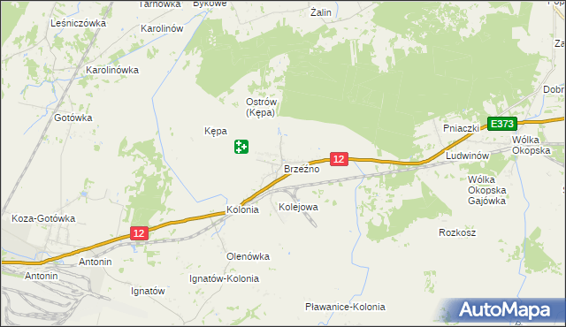 mapa Brzeźno gmina Dorohusk, Brzeźno gmina Dorohusk na mapie Targeo