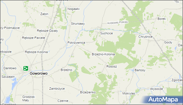 mapa Brzeźno-Kolonia, Brzeźno-Kolonia na mapie Targeo