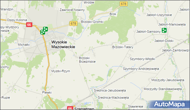 mapa Brzóski-Markowizna, Brzóski-Markowizna na mapie Targeo