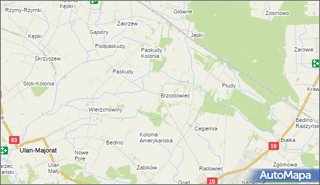 mapa Brzostówiec, Brzostówiec na mapie Targeo