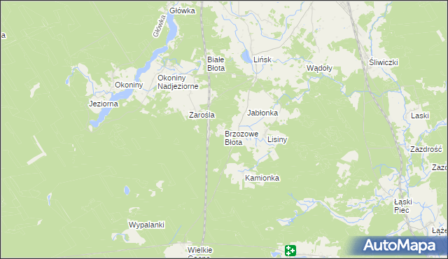 mapa Brzozowe Błota, Brzozowe Błota na mapie Targeo