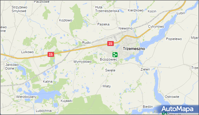 mapa Brzozówiec, Brzozówiec na mapie Targeo