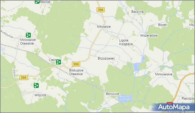 mapa Brzozowiec gmina Namysłów, Brzozowiec gmina Namysłów na mapie Targeo