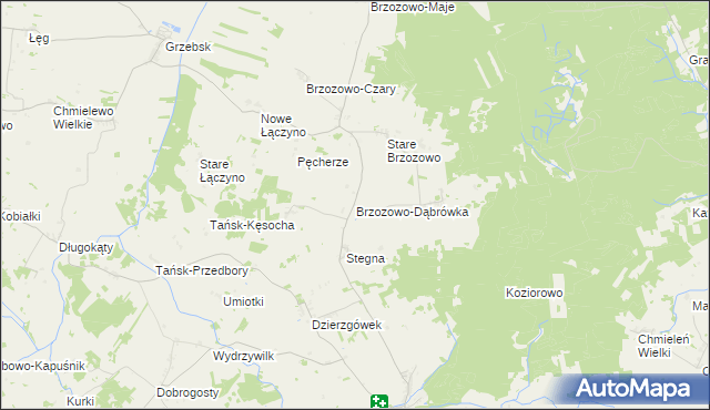 mapa Brzozowo-Dąbrówka, Brzozowo-Dąbrówka na mapie Targeo