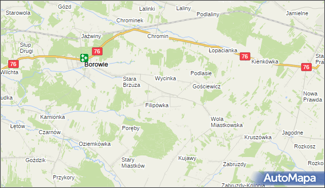 mapa Brzuskowola, Brzuskowola na mapie Targeo