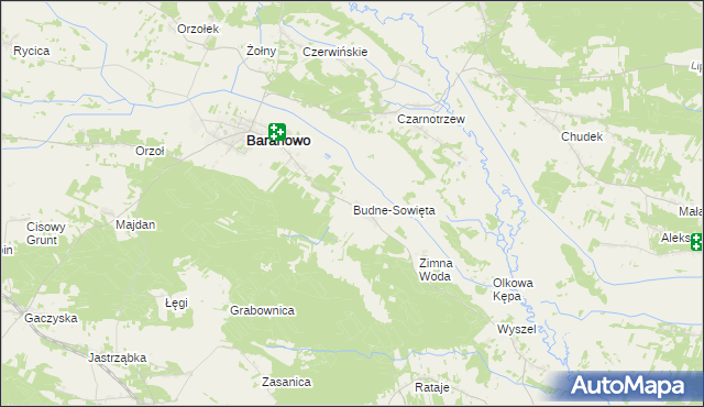 mapa Budne-Sowięta, Budne-Sowięta na mapie Targeo