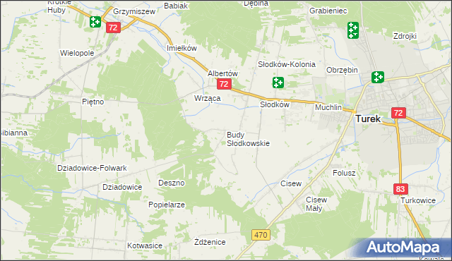 mapa Budy Słodkowskie, Budy Słodkowskie na mapie Targeo